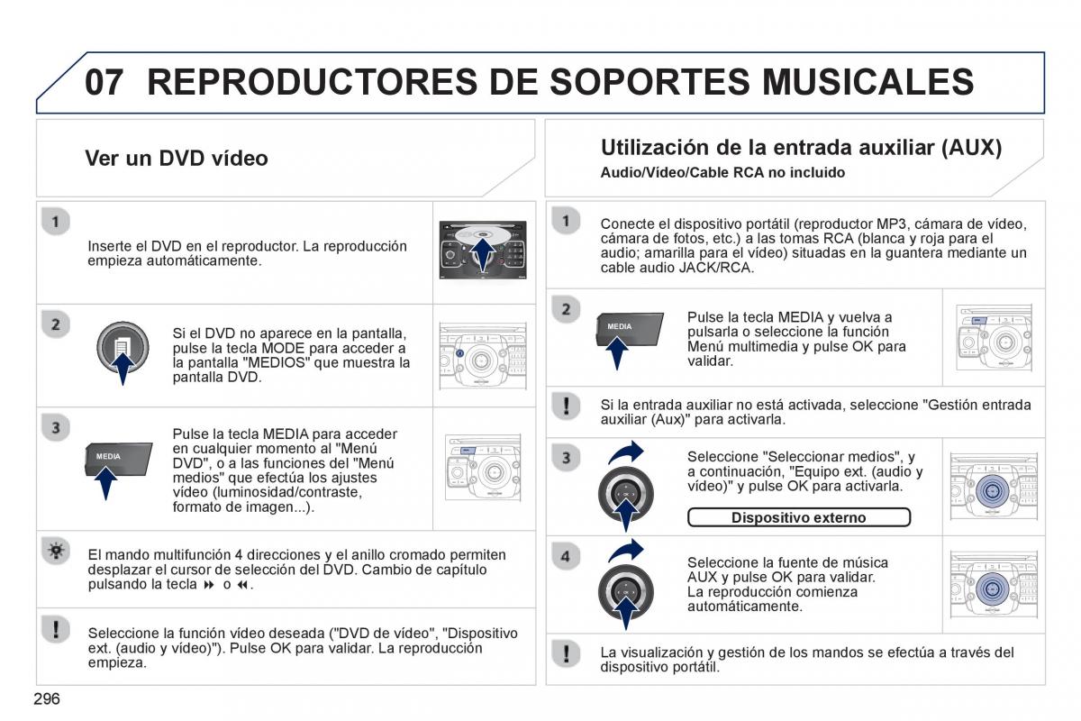 manual  Peugeot 5008 manual del propietario / page 298