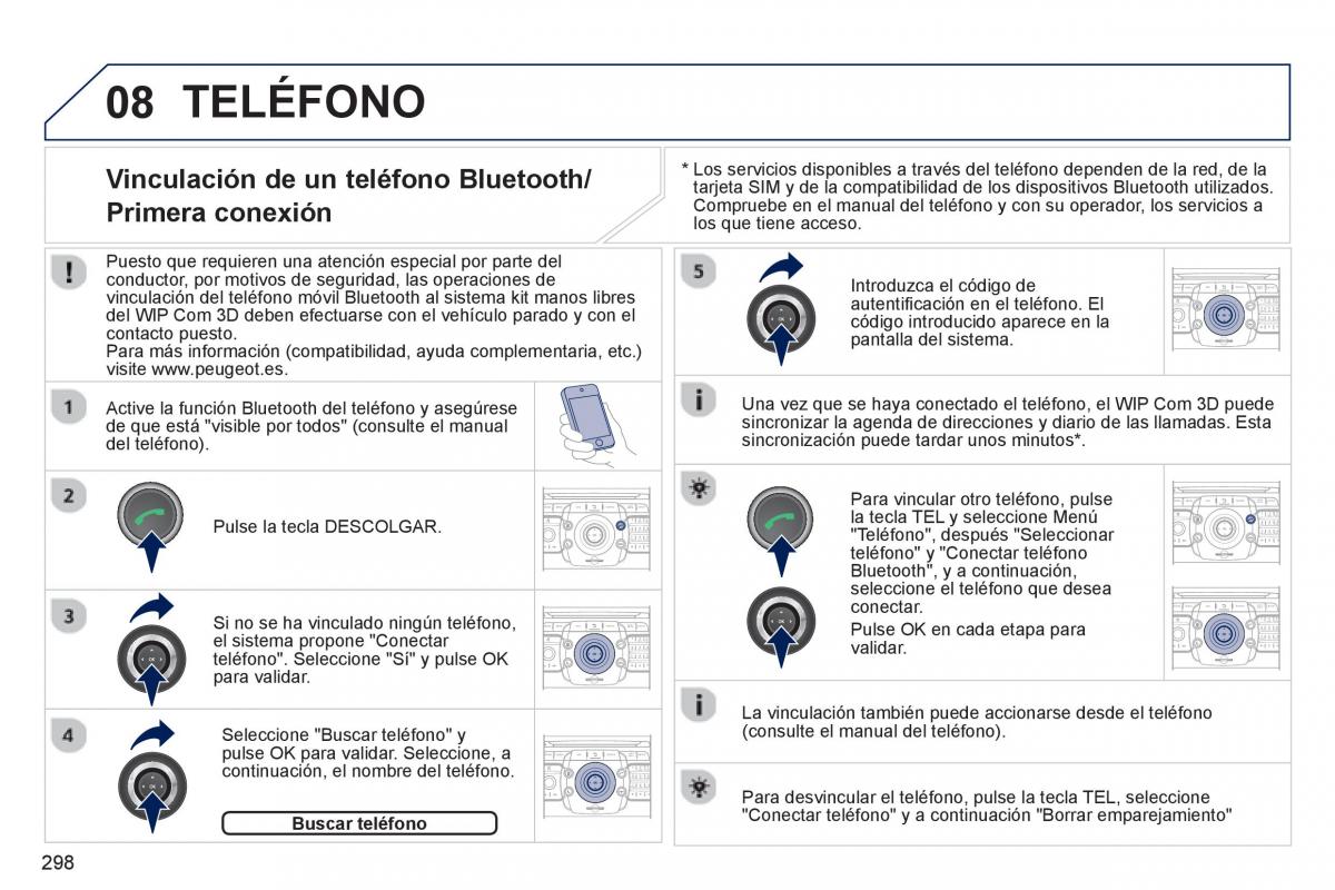 manual  Peugeot 5008 manual del propietario / page 300