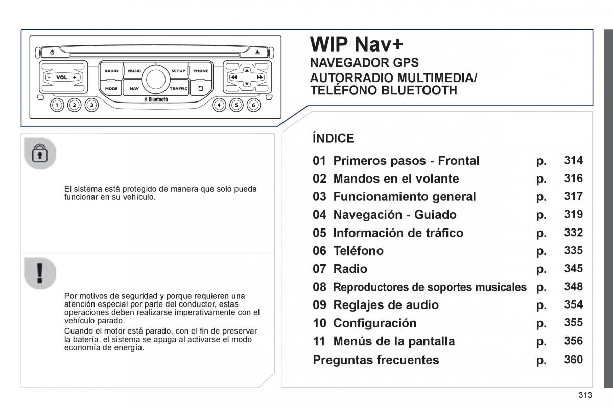 manual  Peugeot 5008 manual del propietario / page 315