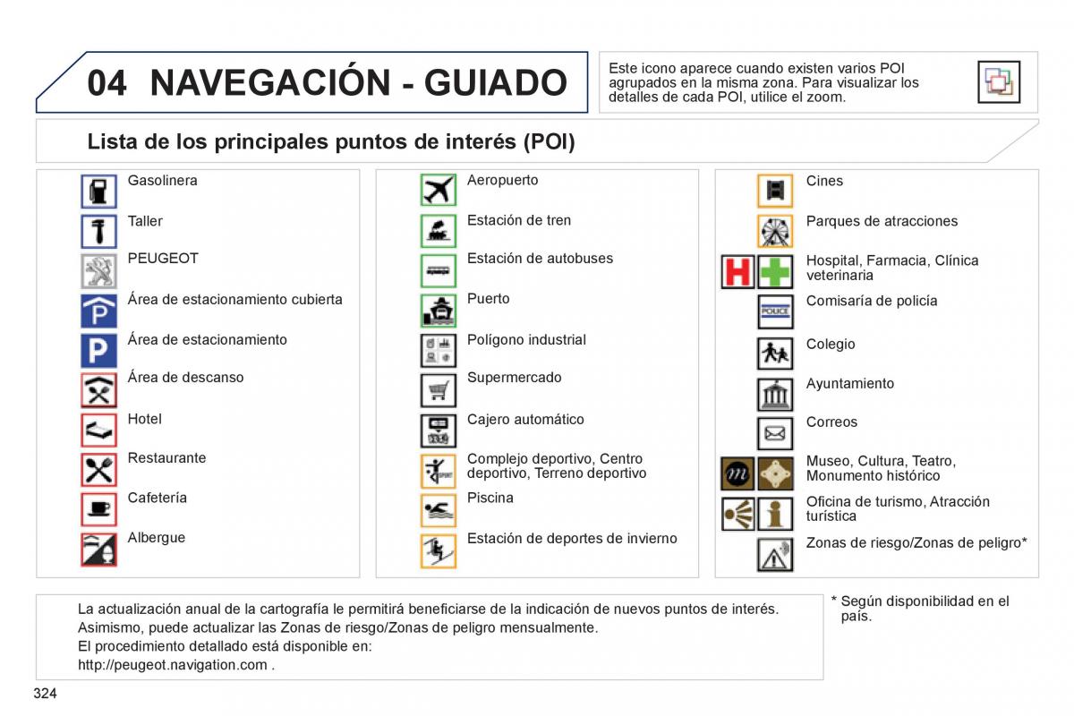 manual  Peugeot 5008 manual del propietario / page 326