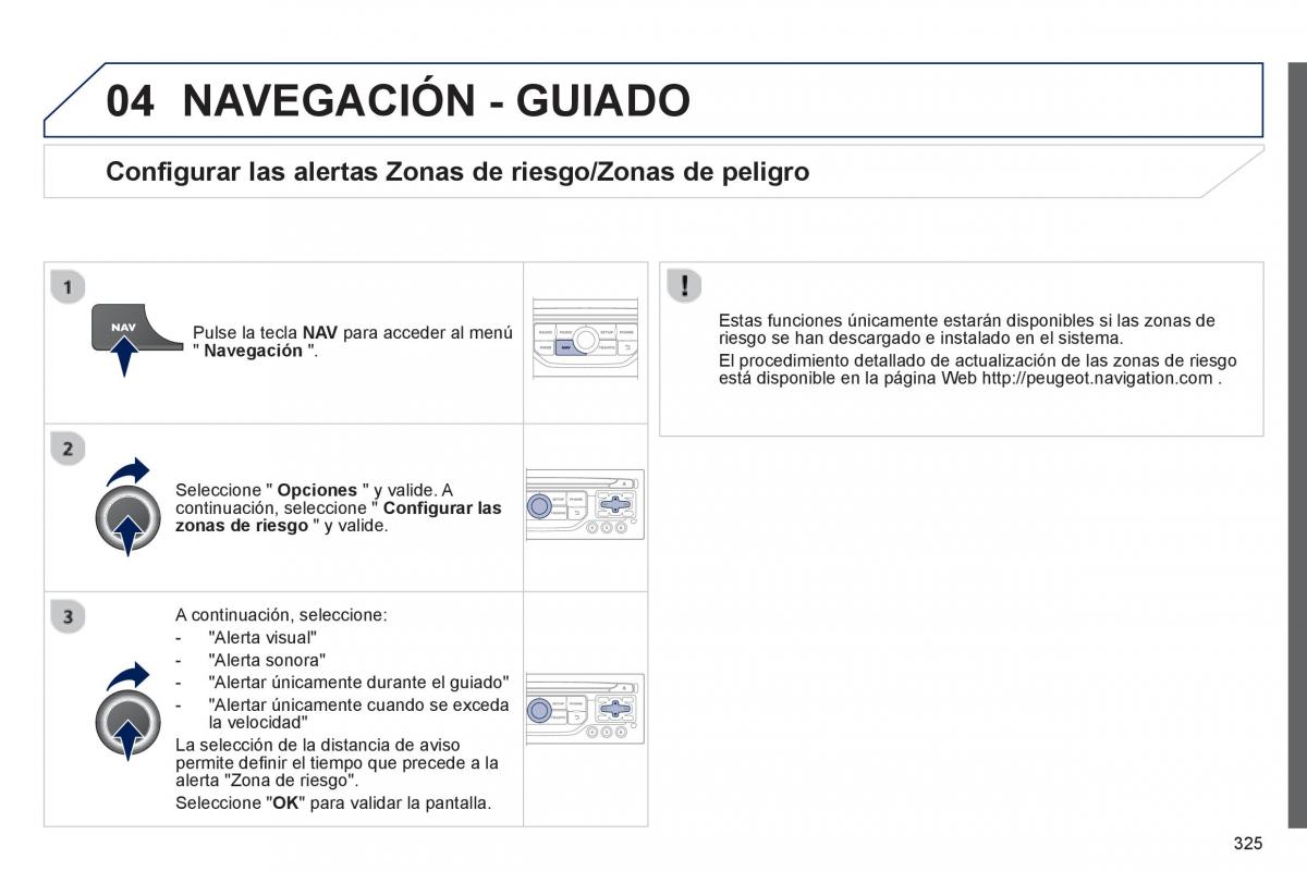 manual  Peugeot 5008 manual del propietario / page 327