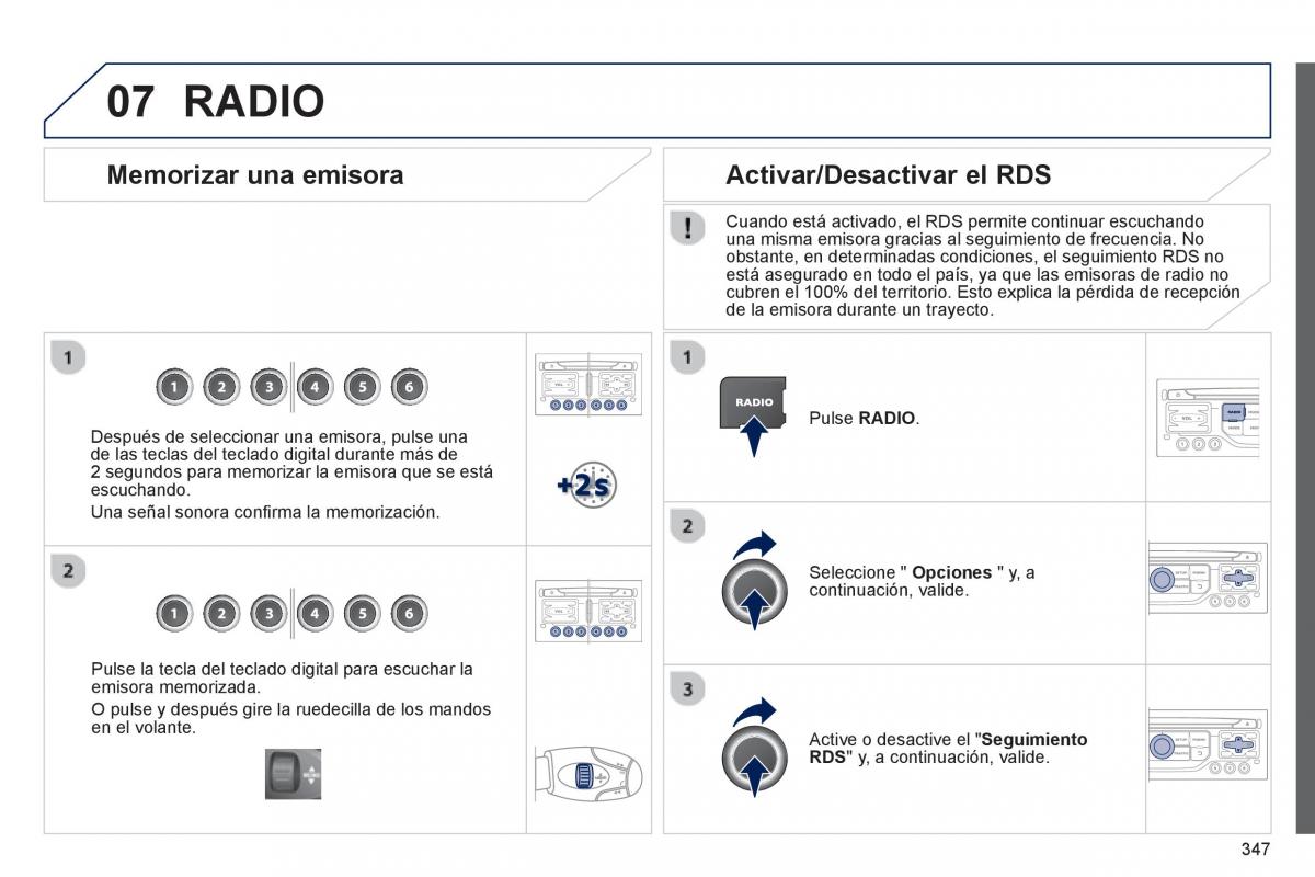 manual  Peugeot 5008 manual del propietario / page 349