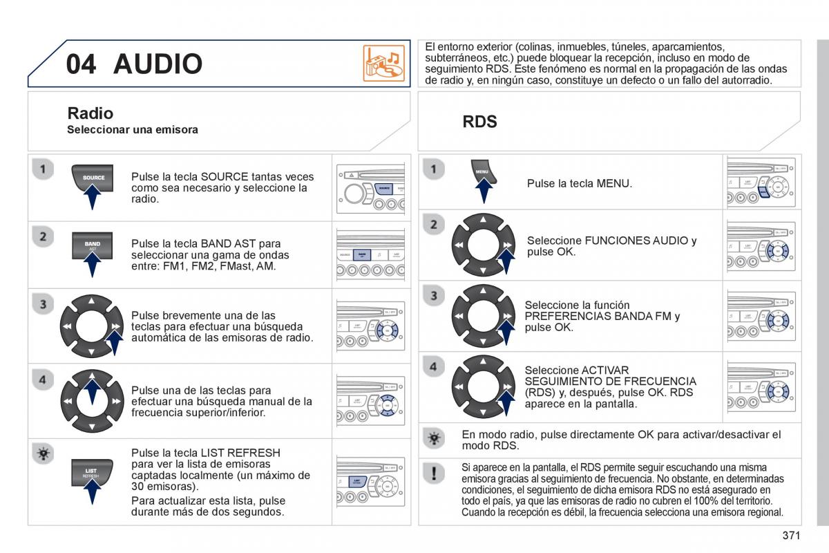 manual  Peugeot 5008 manual del propietario / page 373