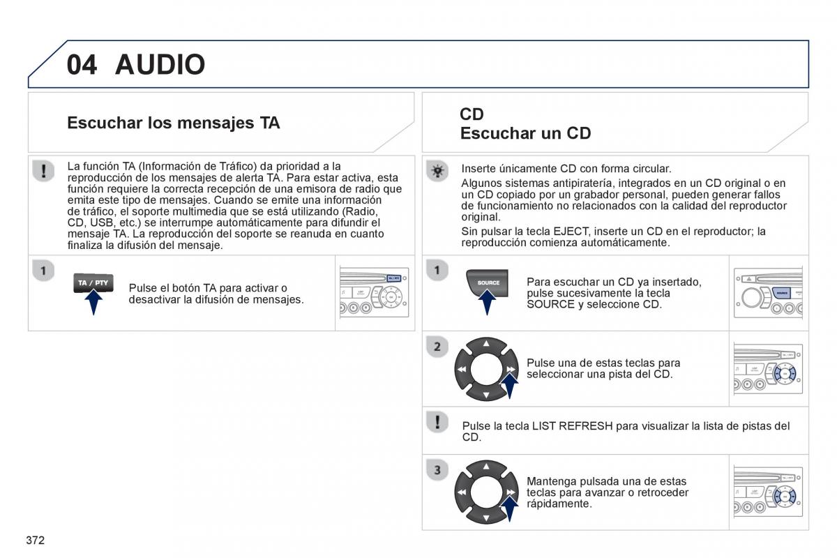 manual  Peugeot 5008 manual del propietario / page 374