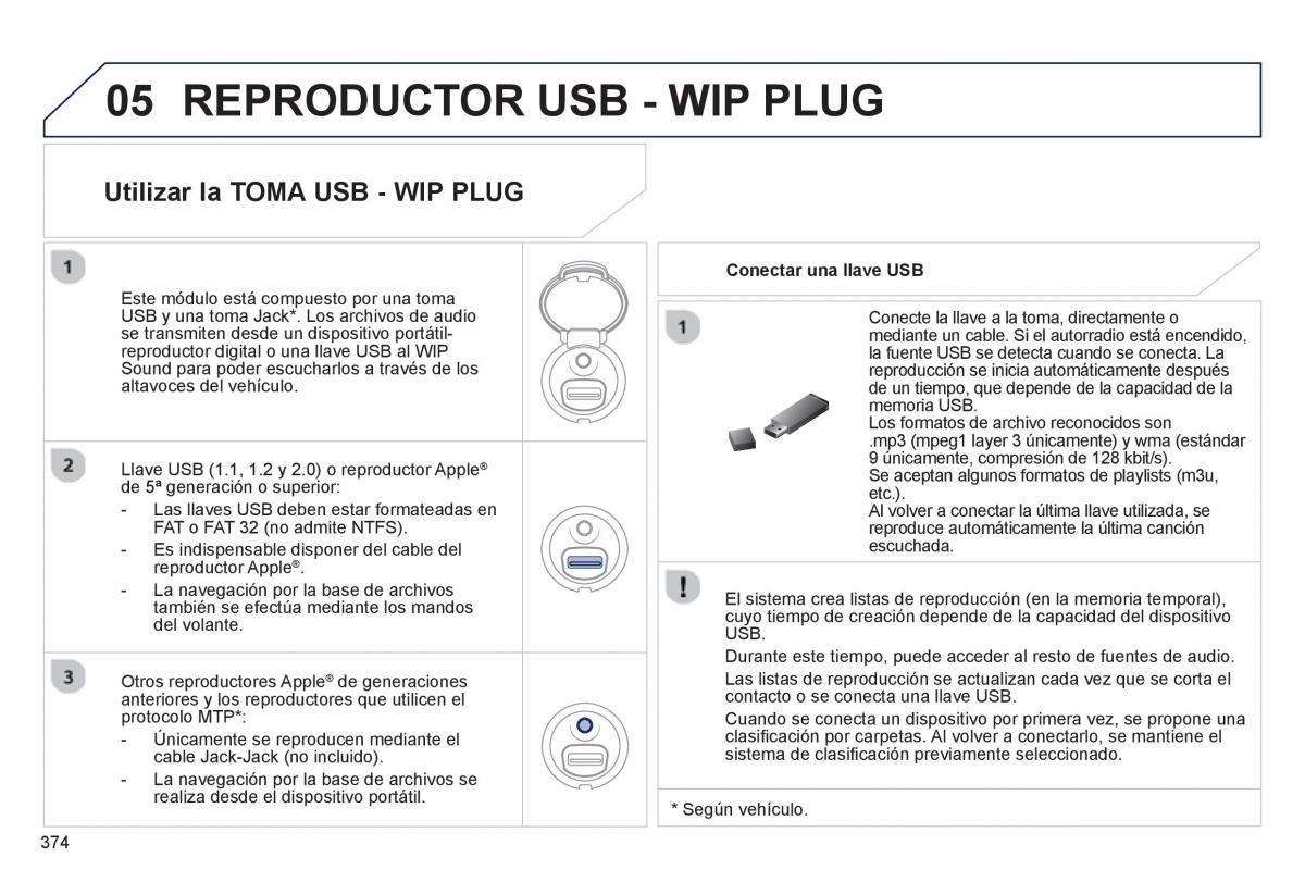 manual  Peugeot 5008 manual del propietario / page 376