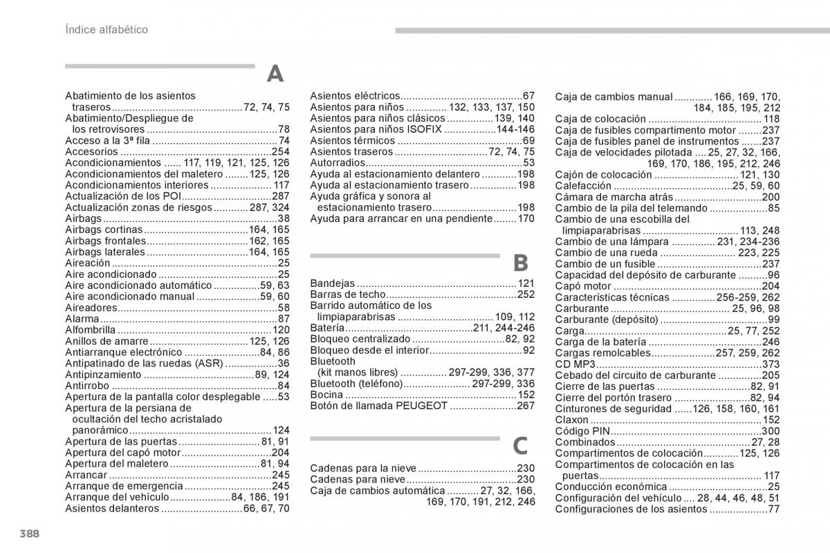 manual  Peugeot 5008 manual del propietario / page 390