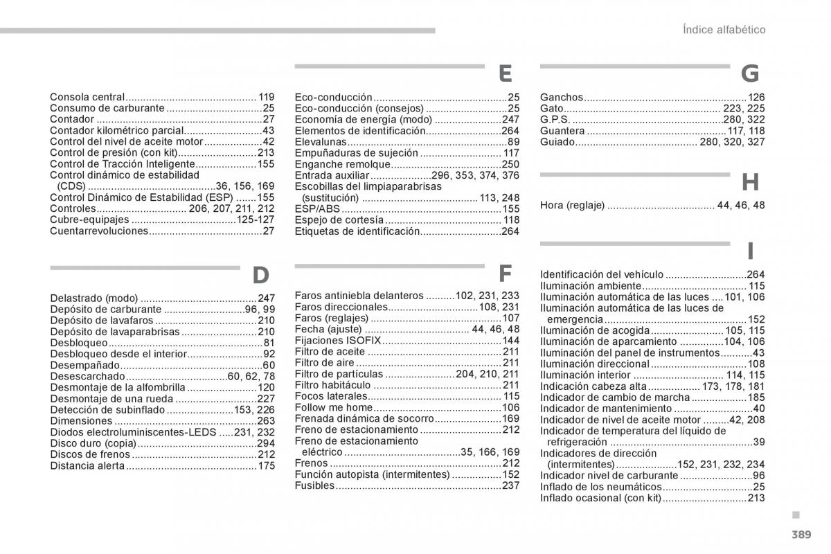 Peugeot 5008 manual del propietario / page 391