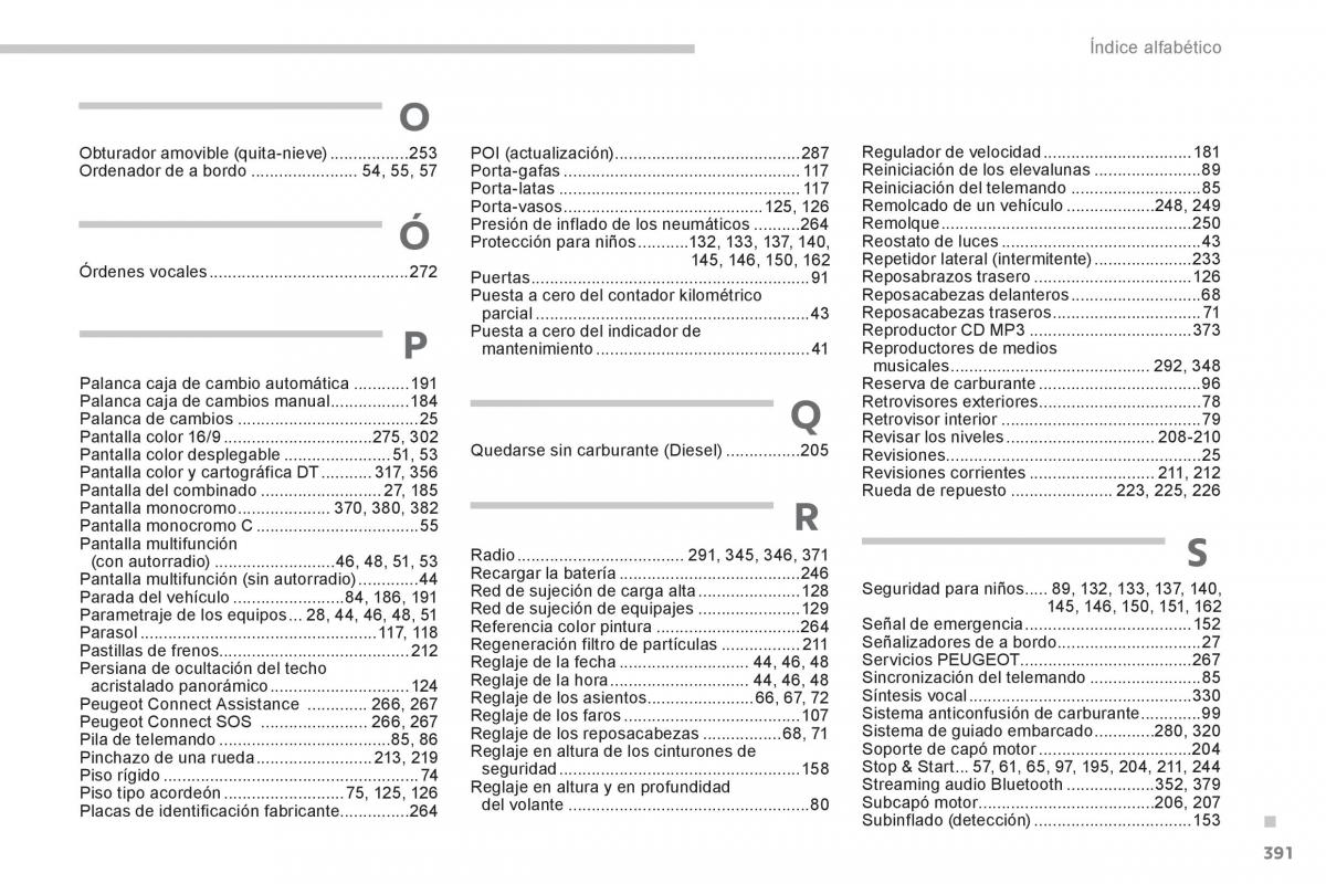 Peugeot 5008 manual del propietario / page 393