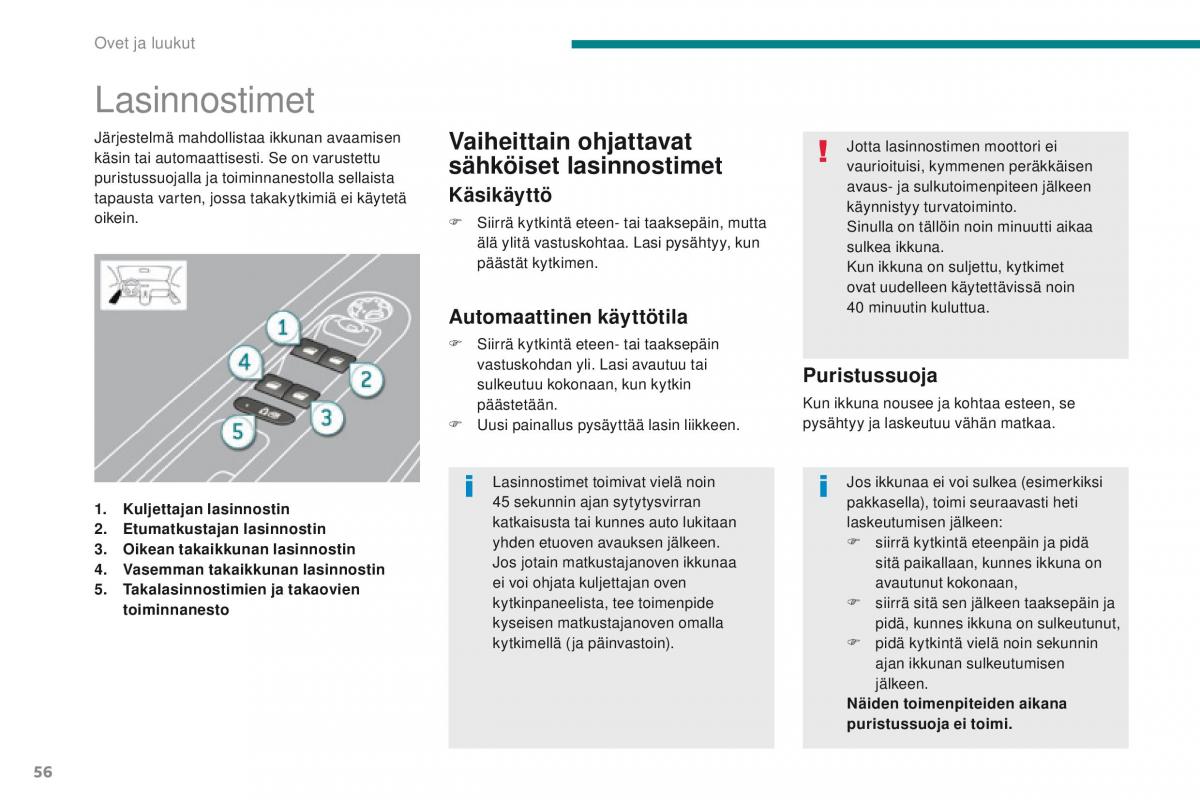 Peugeot 5008 omistajan kasikirja / page 58