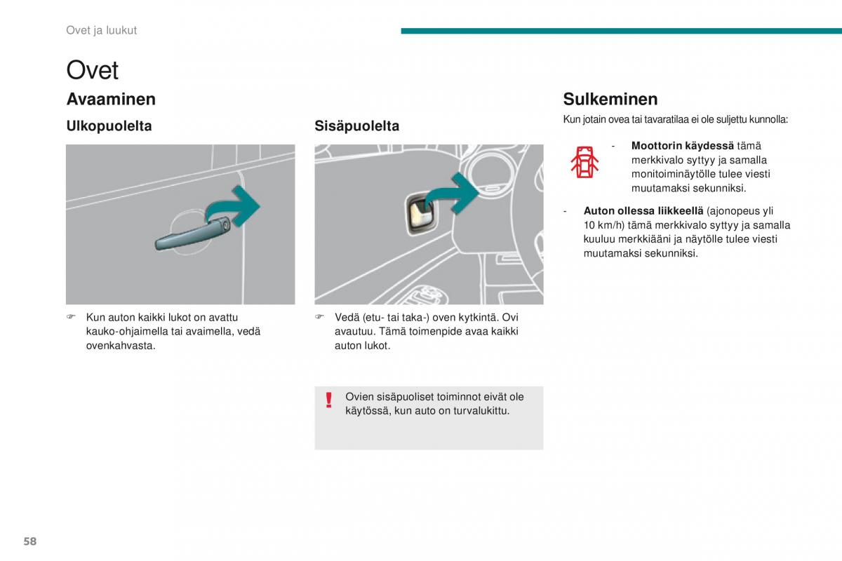 Peugeot 5008 omistajan kasikirja / page 60