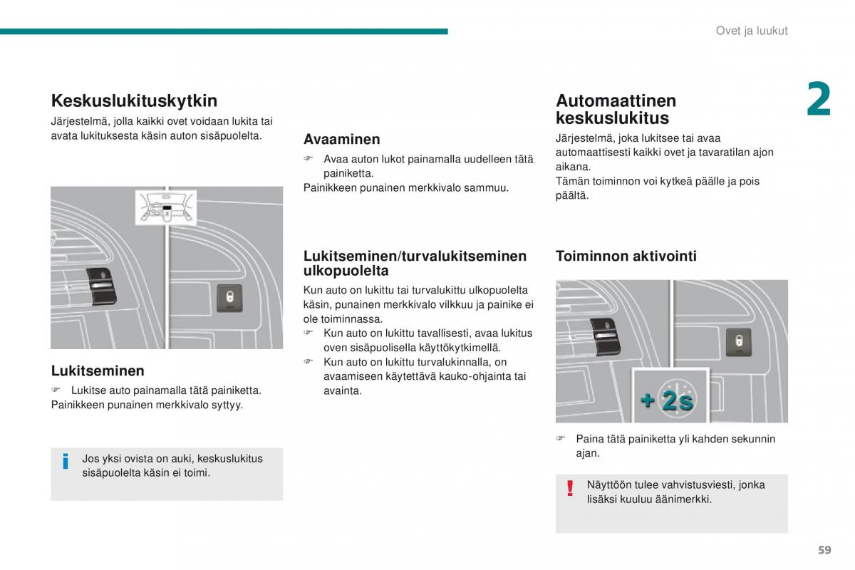 Peugeot 5008 omistajan kasikirja / page 61