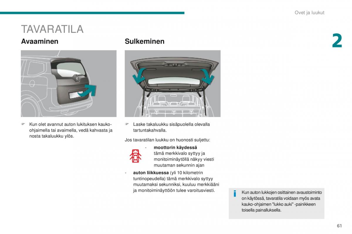 Peugeot 5008 omistajan kasikirja / page 63