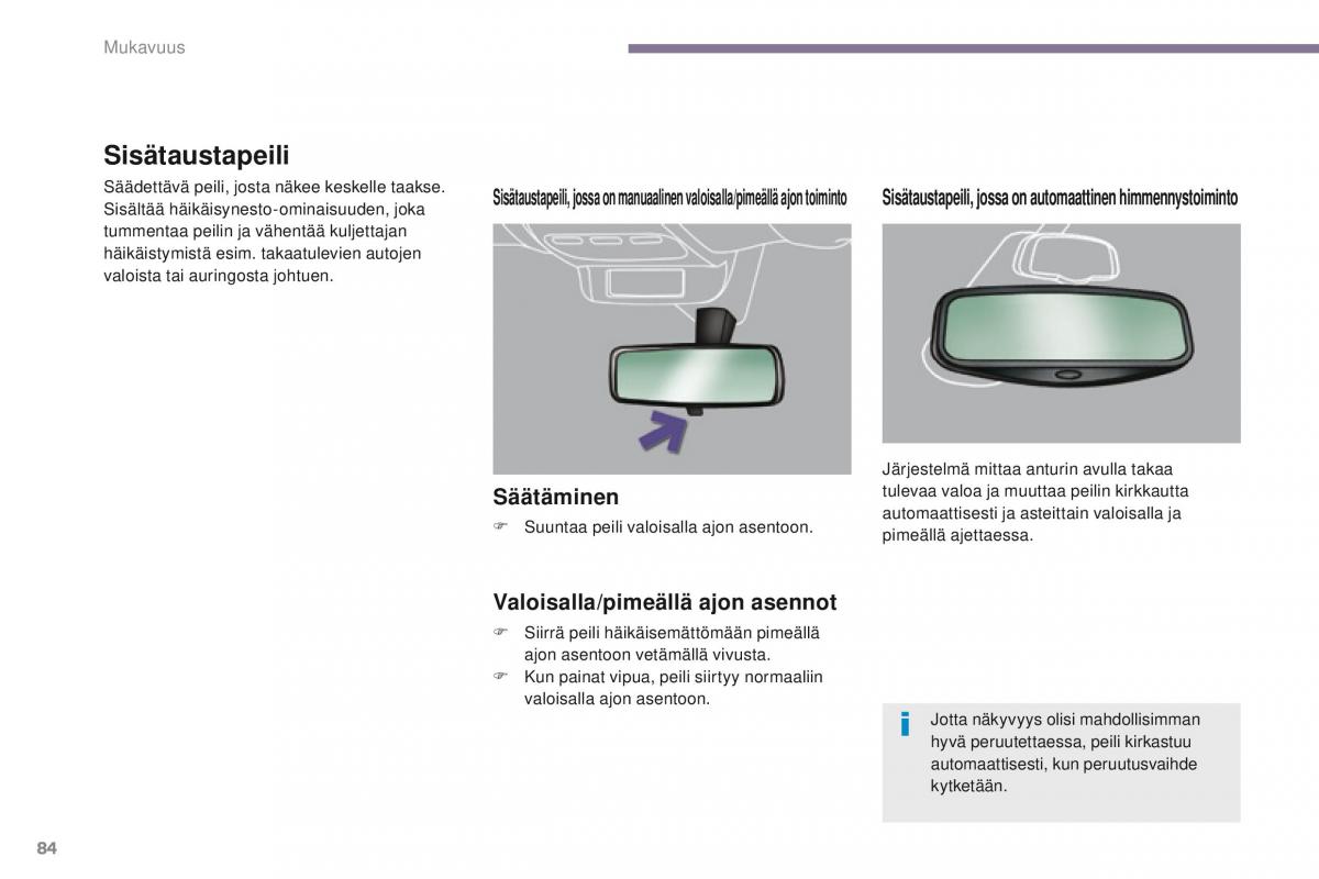 Peugeot 5008 omistajan kasikirja / page 86