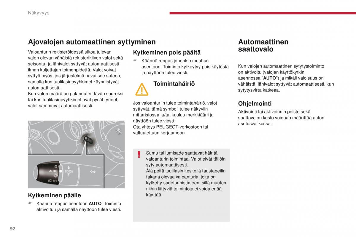 Peugeot 5008 omistajan kasikirja / page 94
