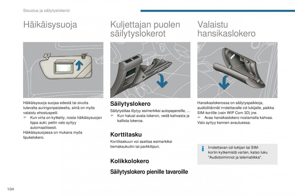 Peugeot 5008 omistajan kasikirja / page 106