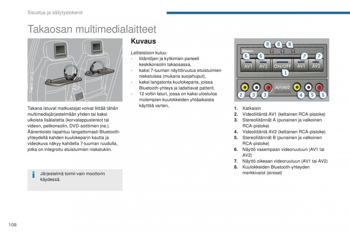 Peugeot 5008 omistajan kasikirja / page 110