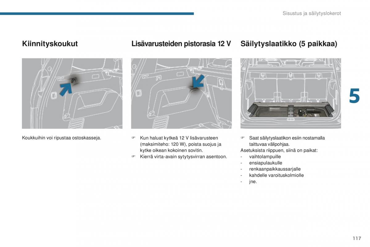 Peugeot 5008 omistajan kasikirja / page 119