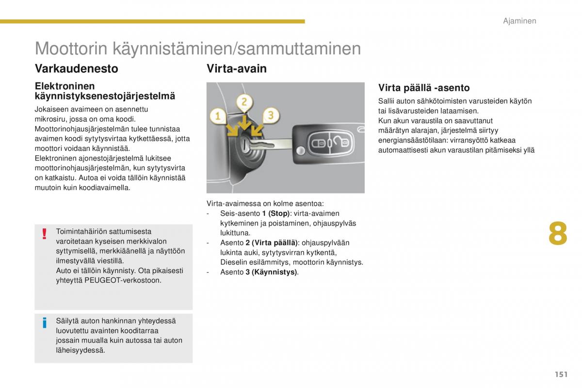 Peugeot 5008 omistajan kasikirja / page 153