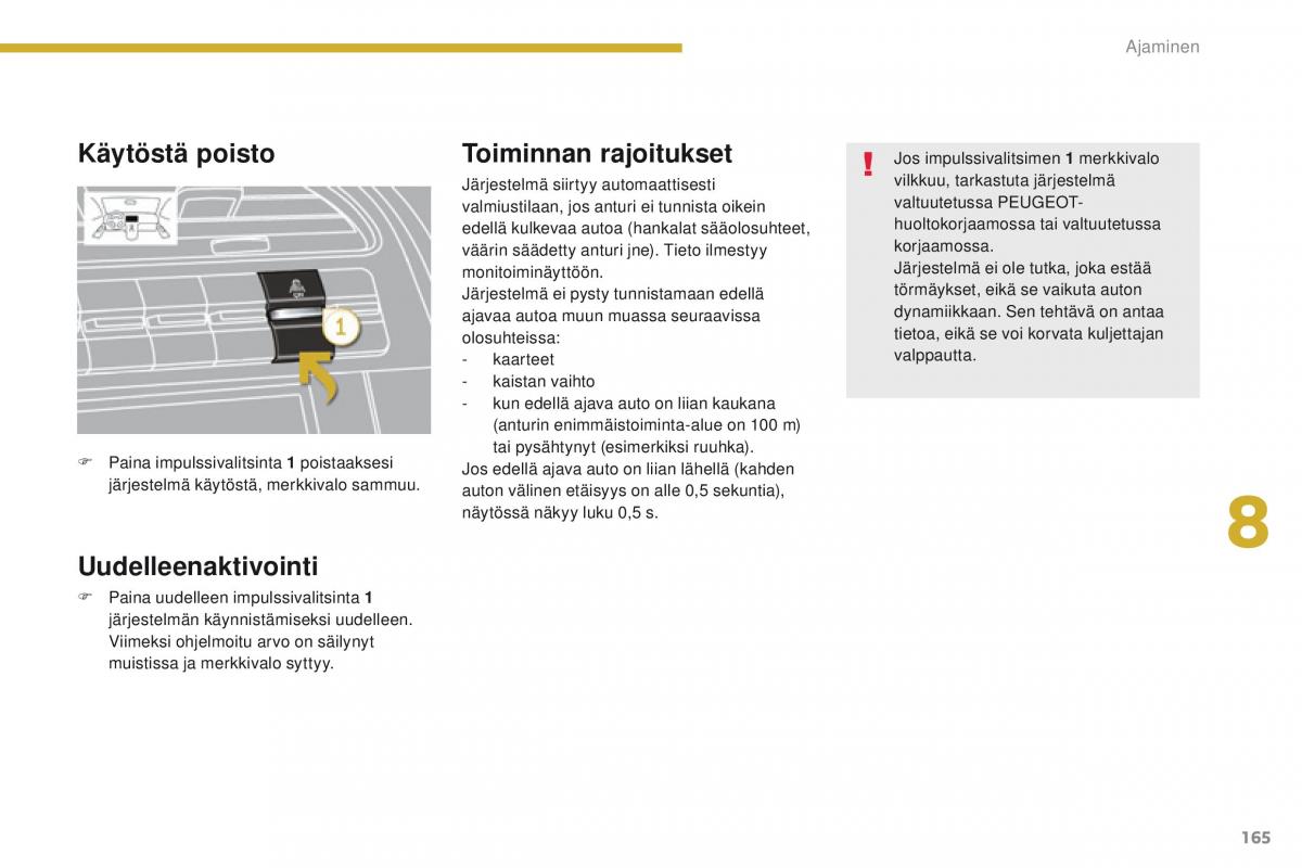 Peugeot 5008 omistajan kasikirja / page 167