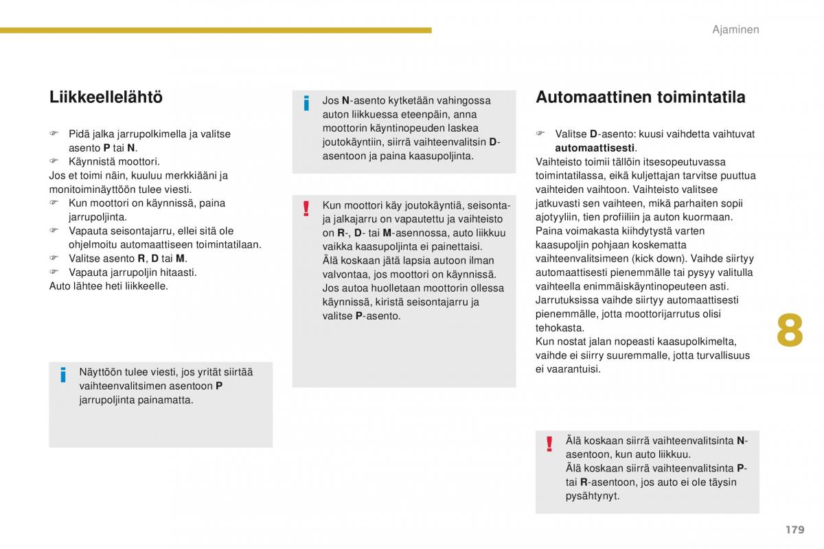 Peugeot 5008 omistajan kasikirja / page 181