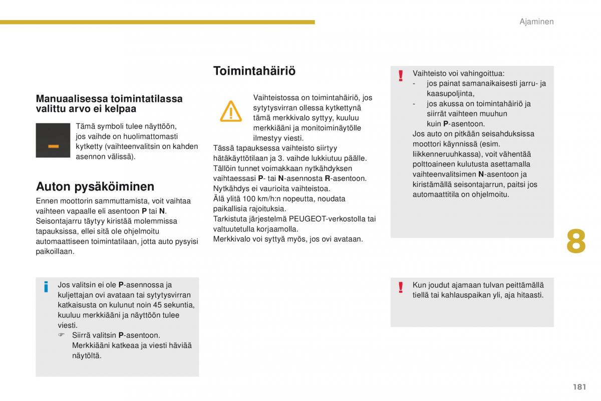 Peugeot 5008 omistajan kasikirja / page 183