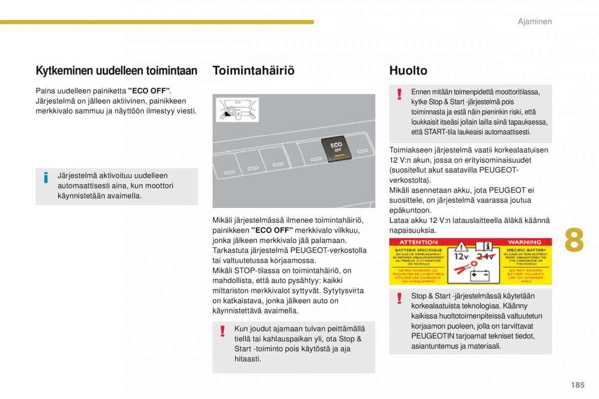 Peugeot 5008 omistajan kasikirja / page 187