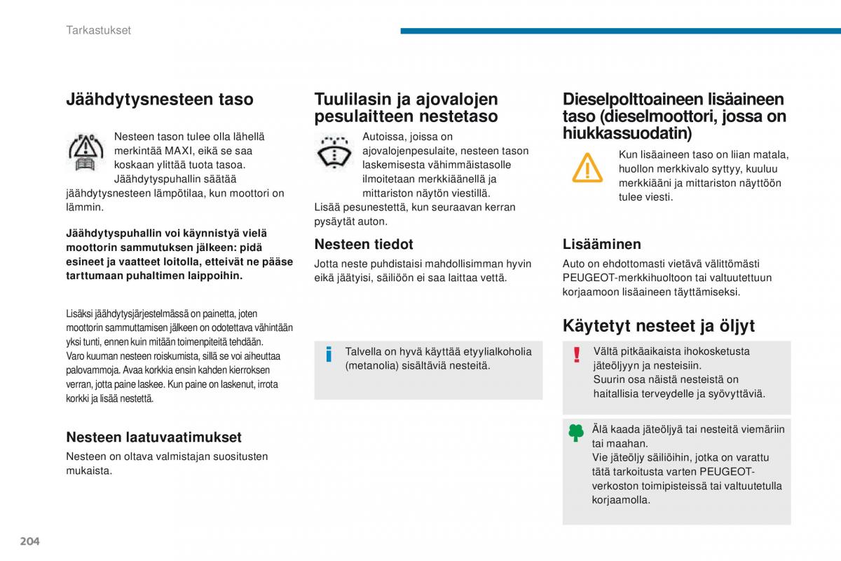 Peugeot 5008 omistajan kasikirja / page 206