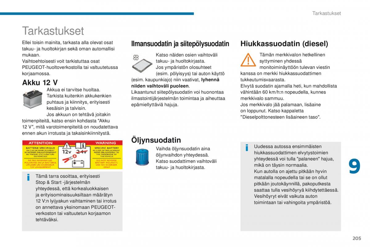 Peugeot 5008 omistajan kasikirja / page 207