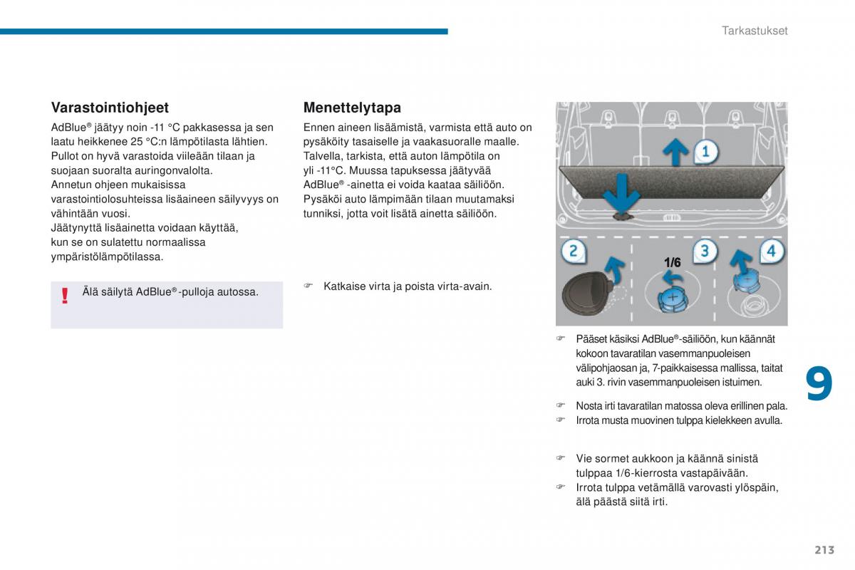 Peugeot 5008 omistajan kasikirja / page 215