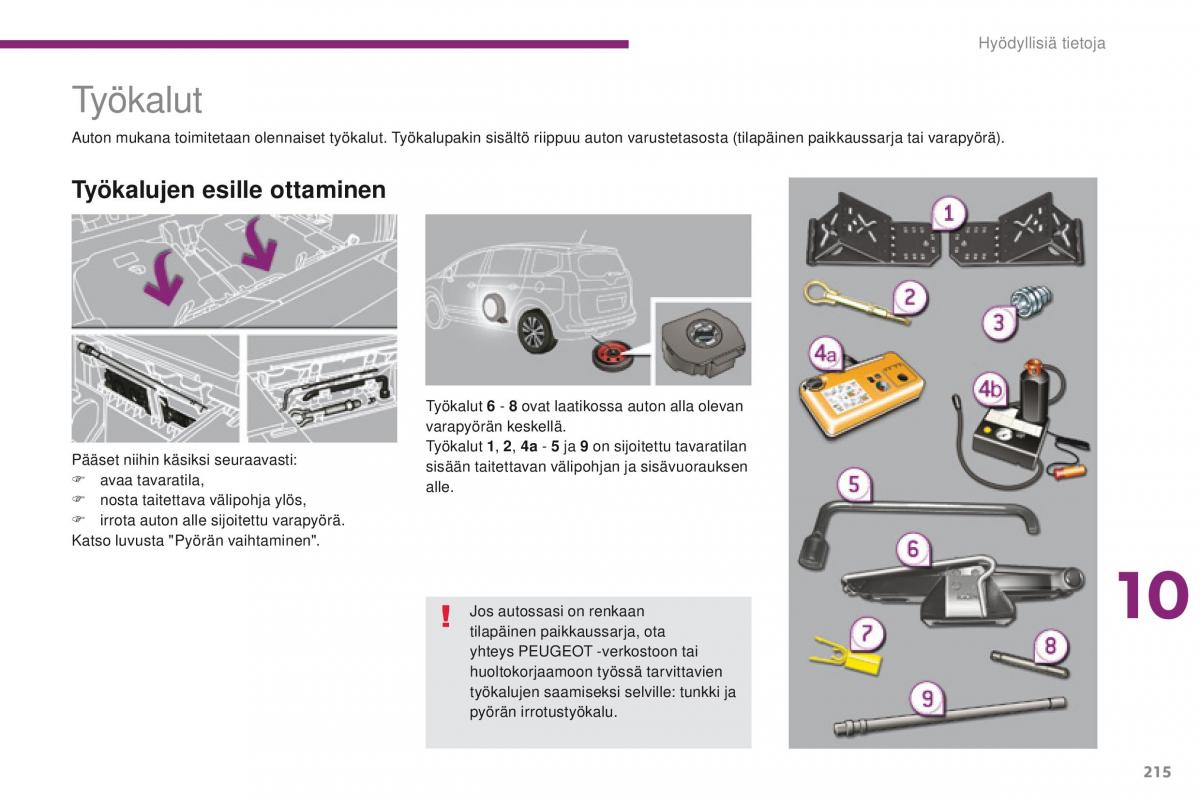 Peugeot 5008 omistajan kasikirja / page 217