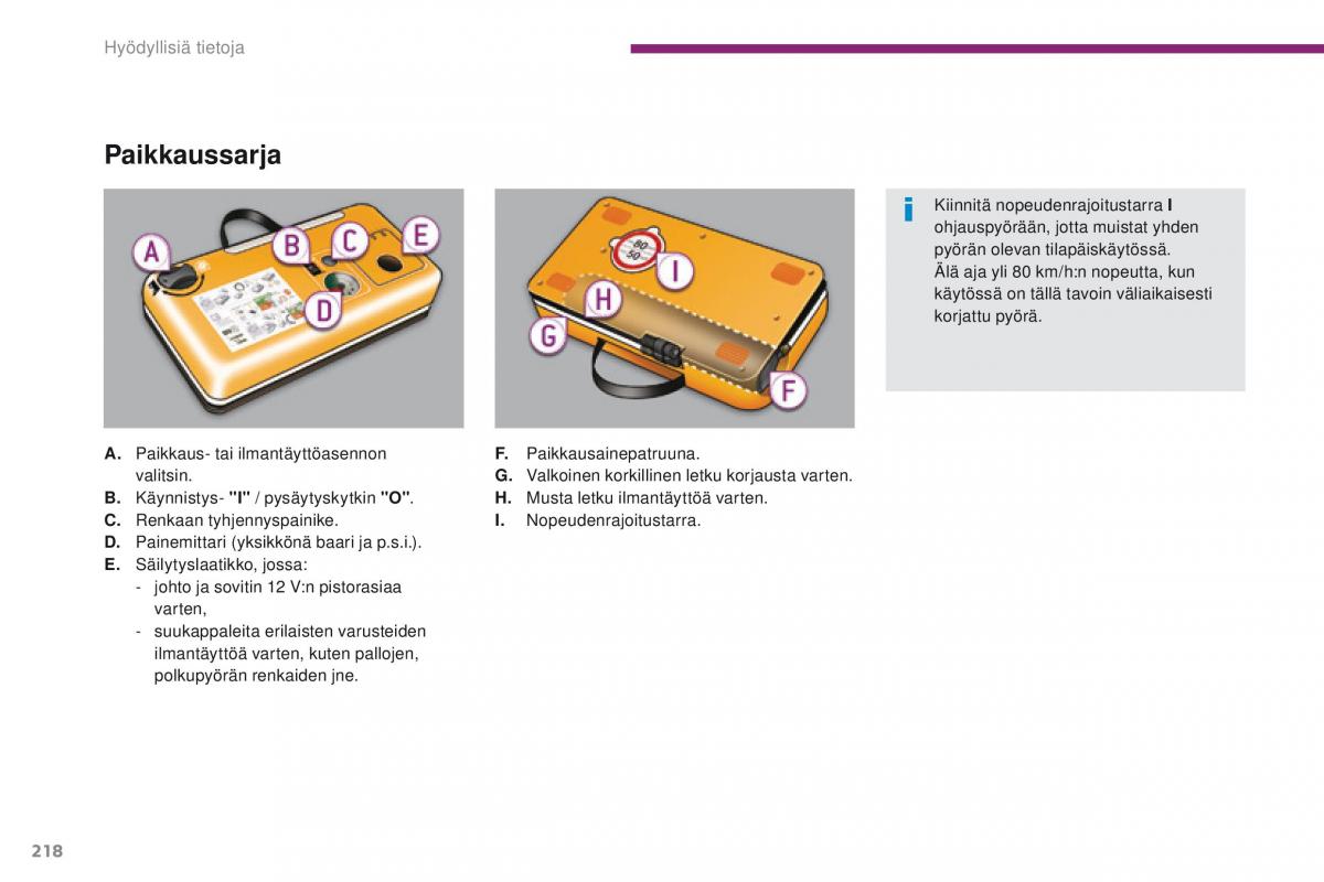 Peugeot 5008 omistajan kasikirja / page 220