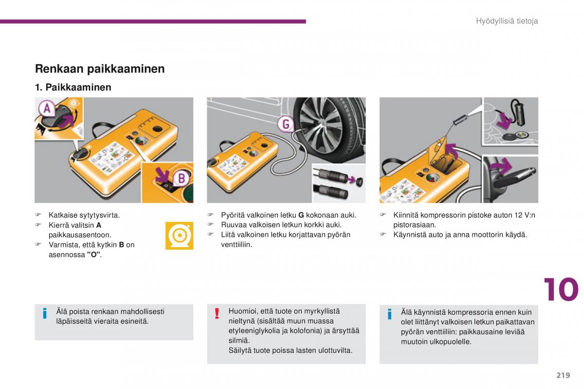 Peugeot 5008 omistajan kasikirja / page 221