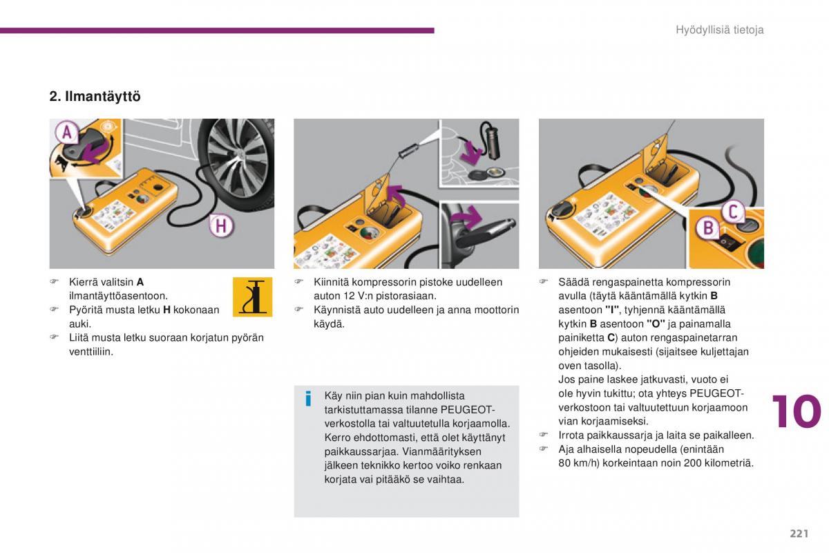 Peugeot 5008 omistajan kasikirja / page 223