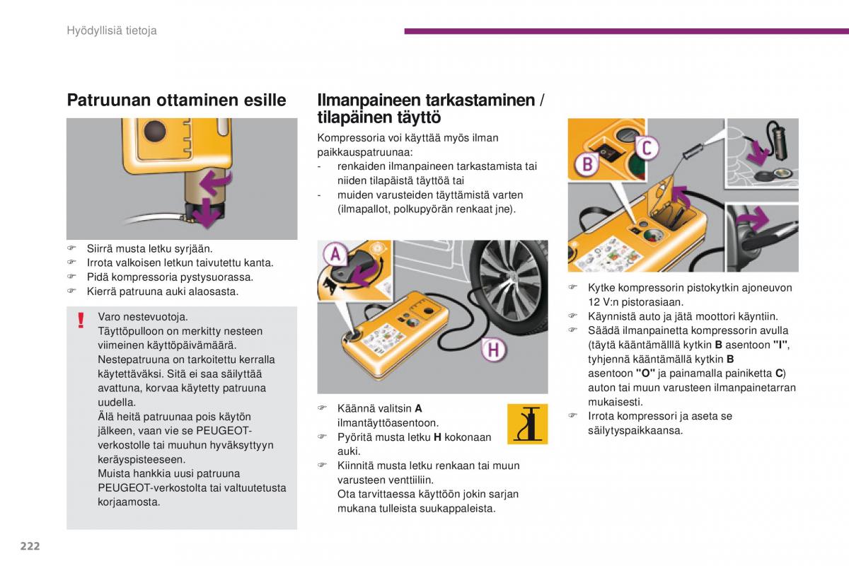 Peugeot 5008 omistajan kasikirja / page 224