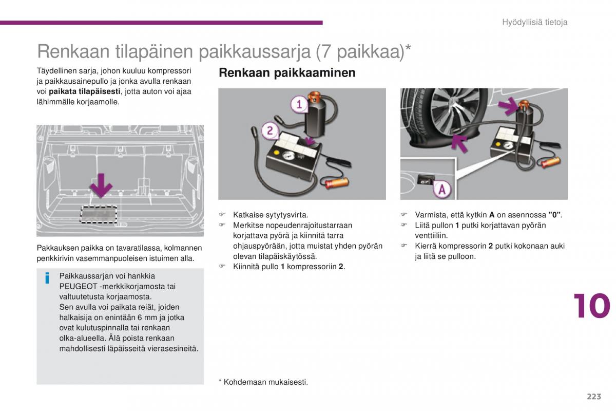 Peugeot 5008 omistajan kasikirja / page 225