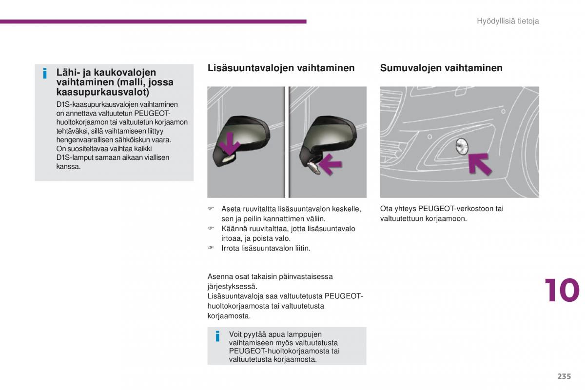 Peugeot 5008 omistajan kasikirja / page 237