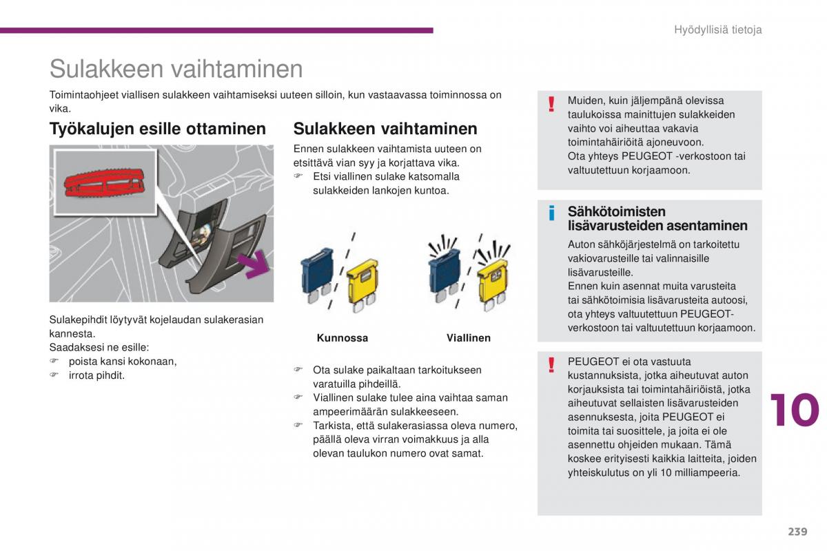 Peugeot 5008 omistajan kasikirja / page 241