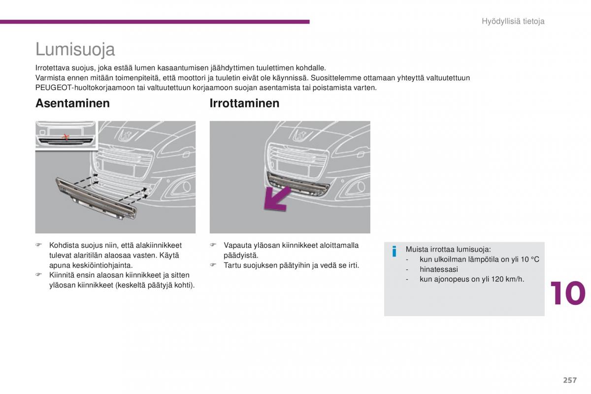 Peugeot 5008 omistajan kasikirja / page 259