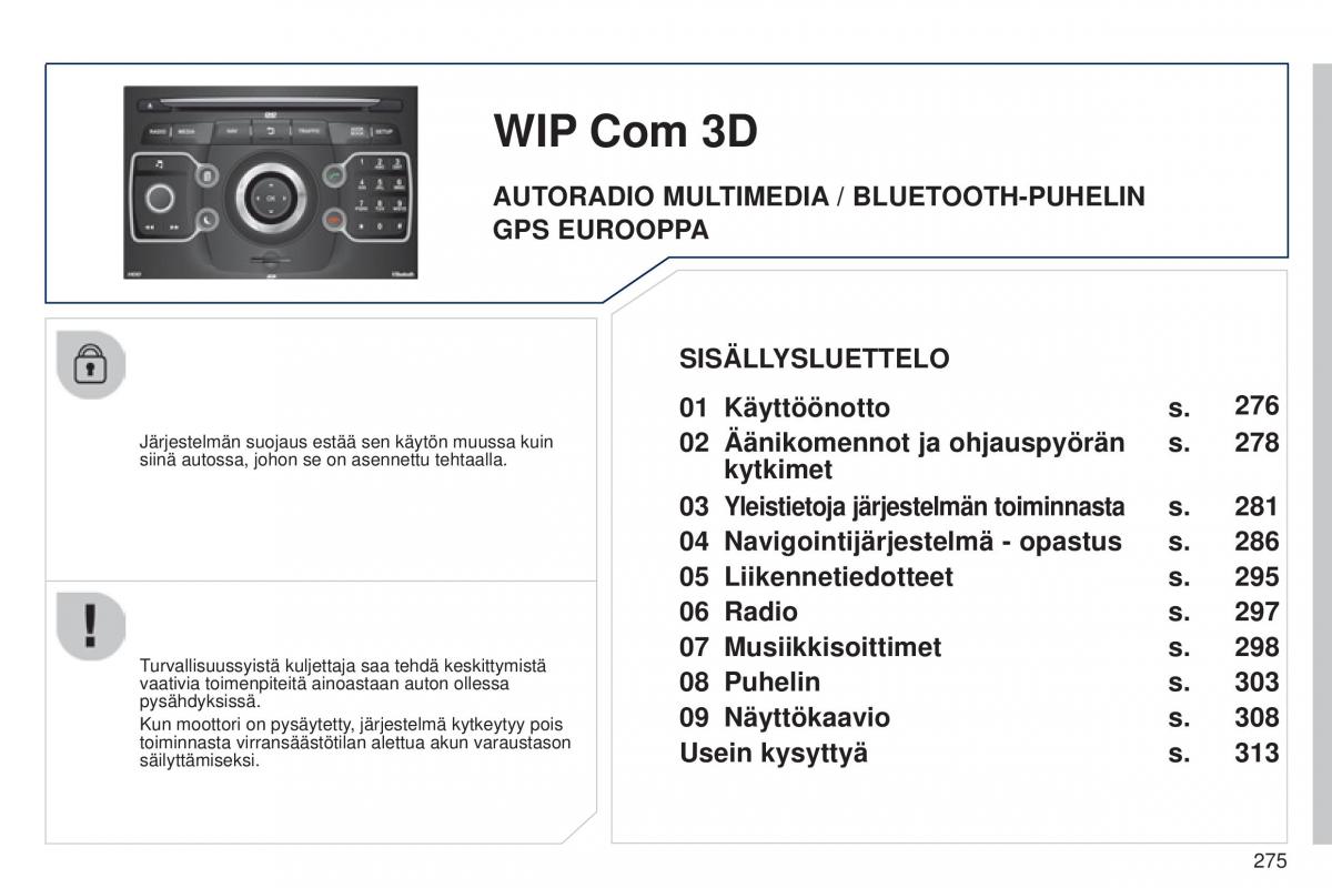 Peugeot 5008 omistajan kasikirja / page 277