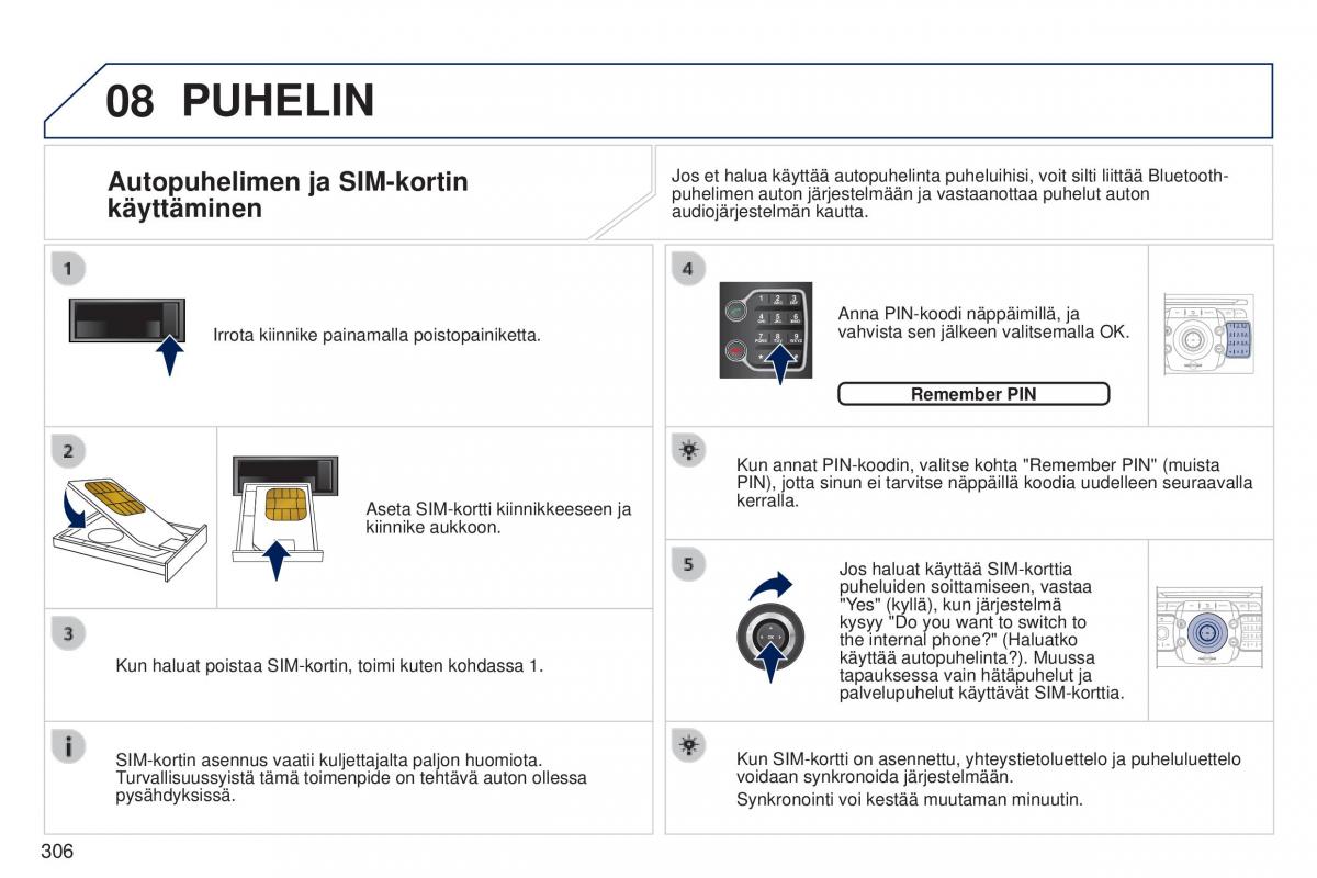 Peugeot 5008 omistajan kasikirja / page 308