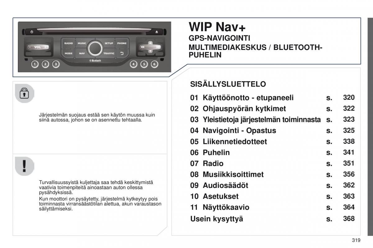 Peugeot 5008 omistajan kasikirja / page 321