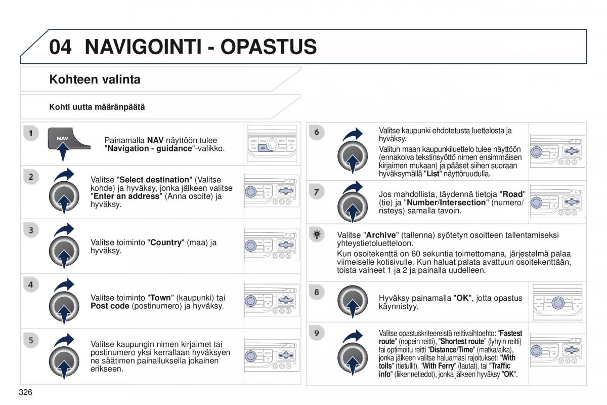 Peugeot 5008 omistajan kasikirja / page 328