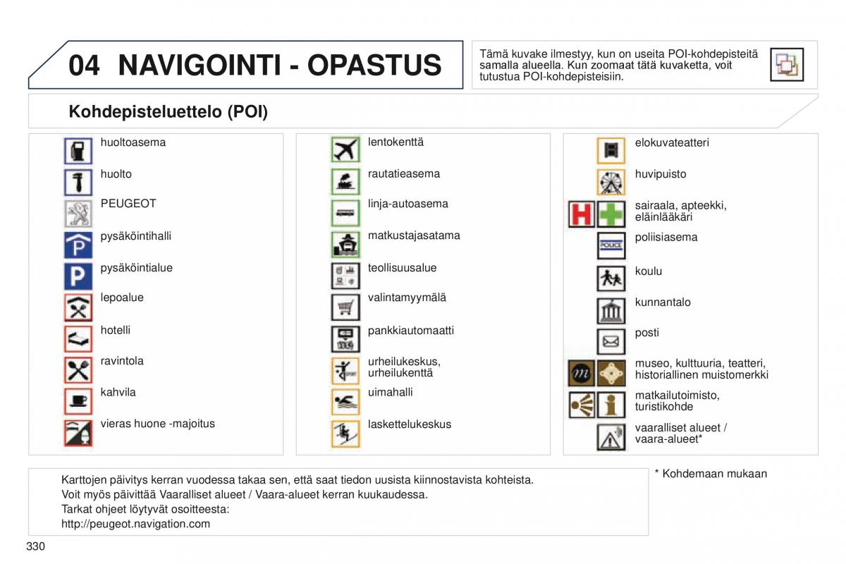 Peugeot 5008 omistajan kasikirja / page 332