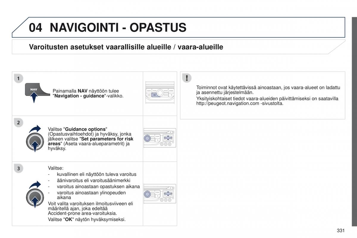 Peugeot 5008 omistajan kasikirja / page 333