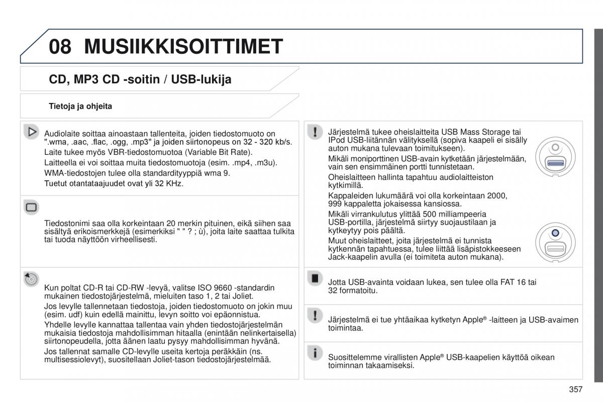 Peugeot 5008 omistajan kasikirja / page 359