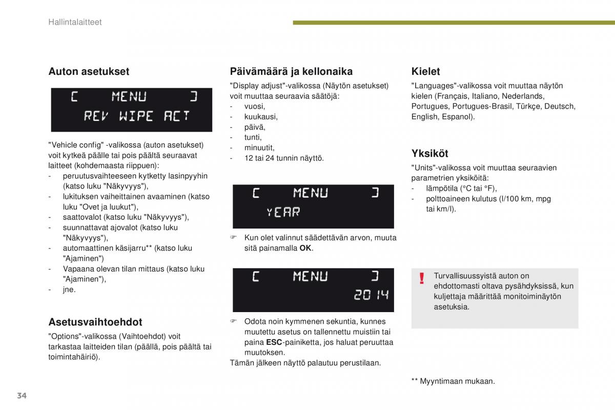 Peugeot 5008 omistajan kasikirja / page 36