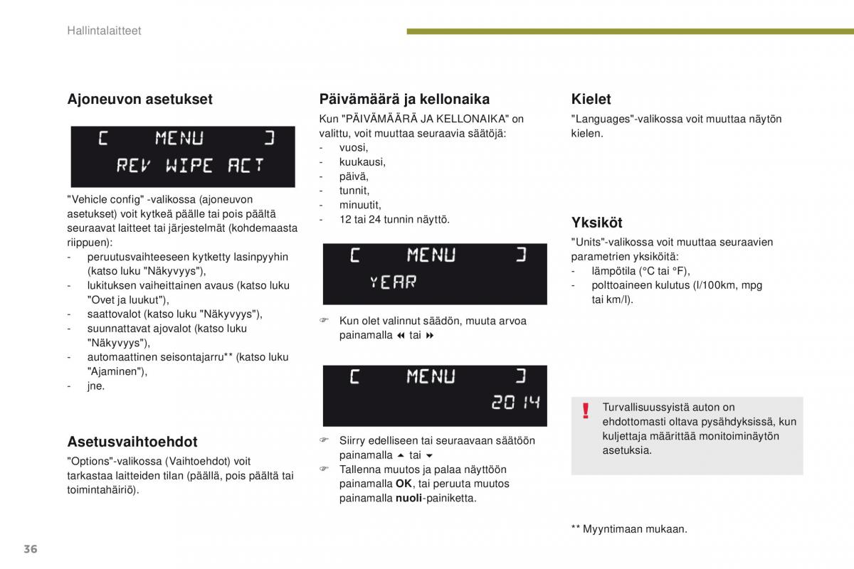 Peugeot 5008 omistajan kasikirja / page 38