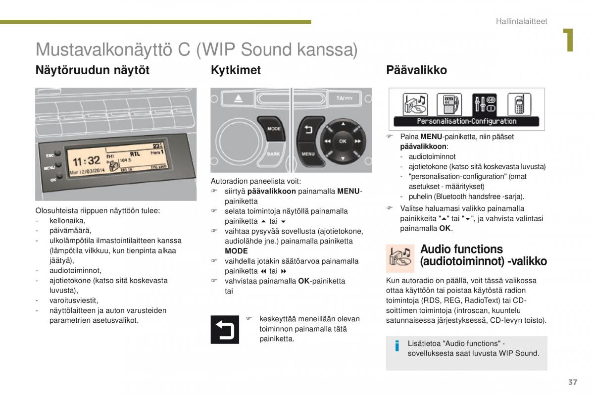 Peugeot 5008 omistajan kasikirja / page 39