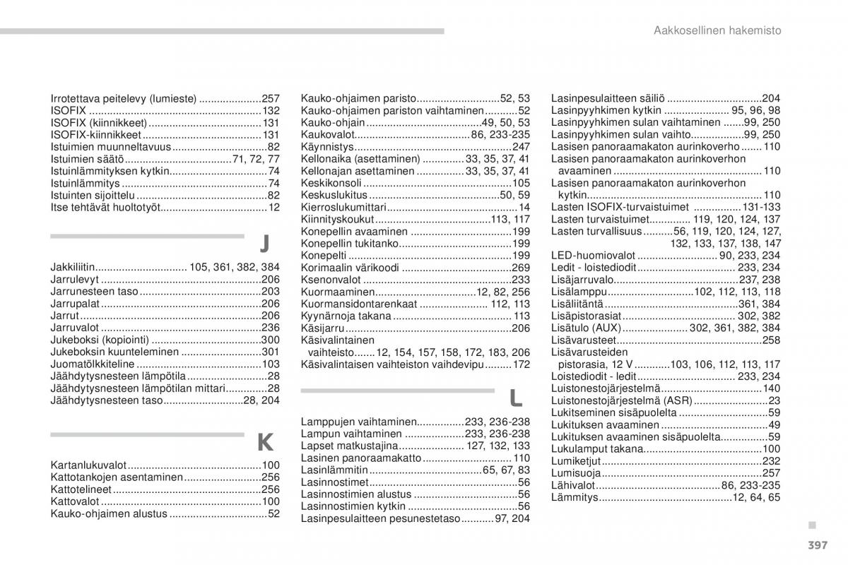 Peugeot 5008 omistajan kasikirja / page 399