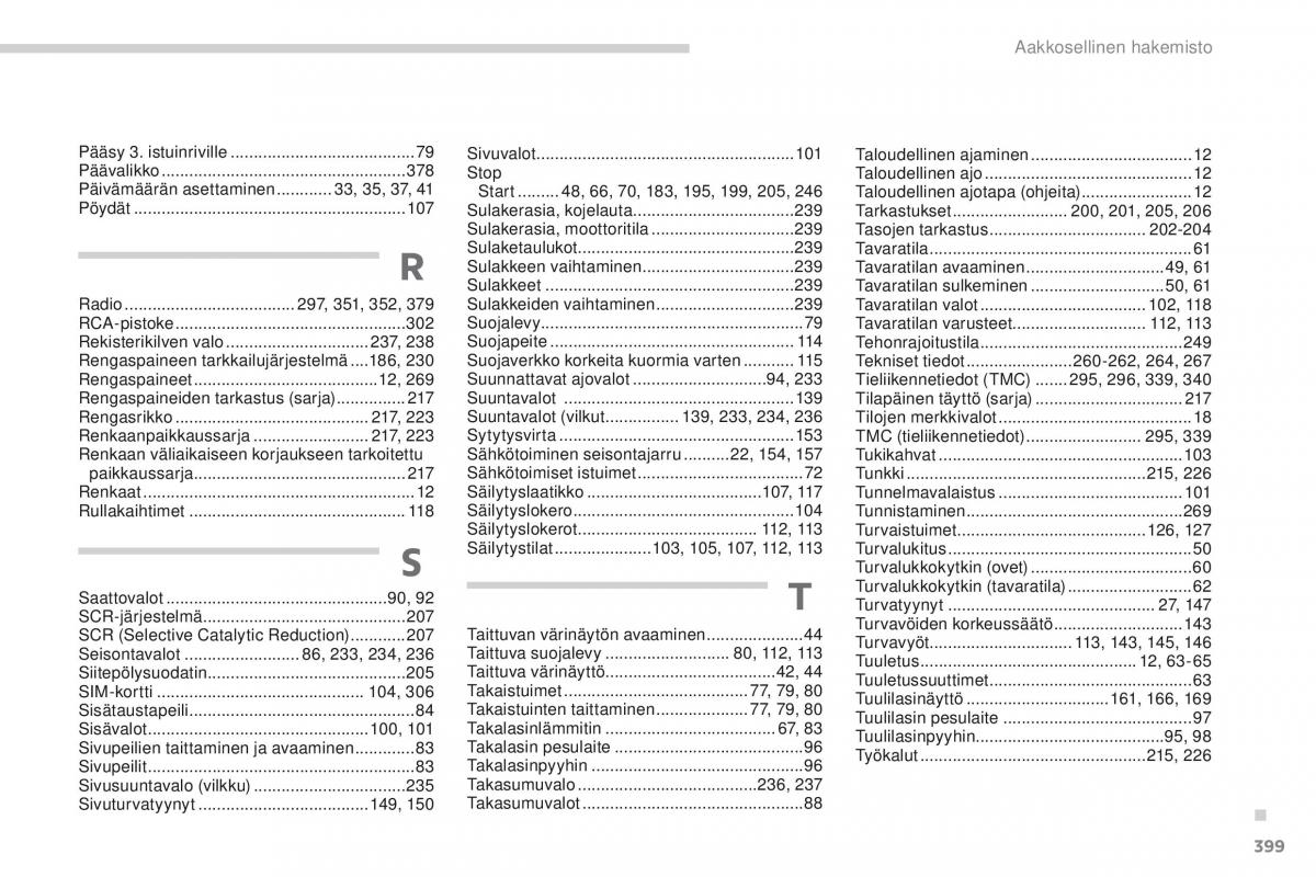 Peugeot 5008 omistajan kasikirja / page 401